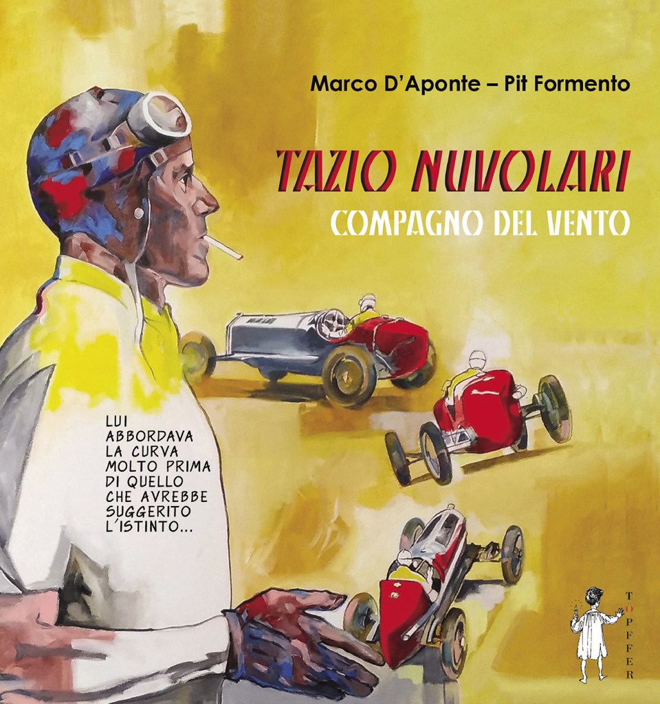 Copertina della biografia a fumetti di Tazio Nuvolari, Töpffer /Oltre EDitore