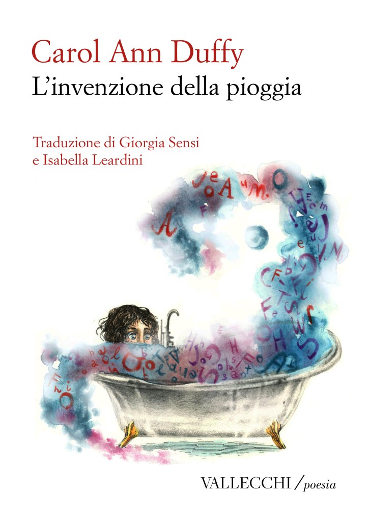 Copertina della raccolta di poesie di Carol Ann Duffy "L'invenzione della pioggia", Vallecchi